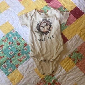 Baby bird onesie organic cotton.